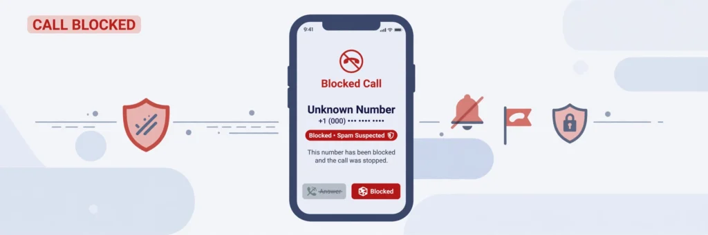 Block spam calls on iPhone and Android - blocked call illustration